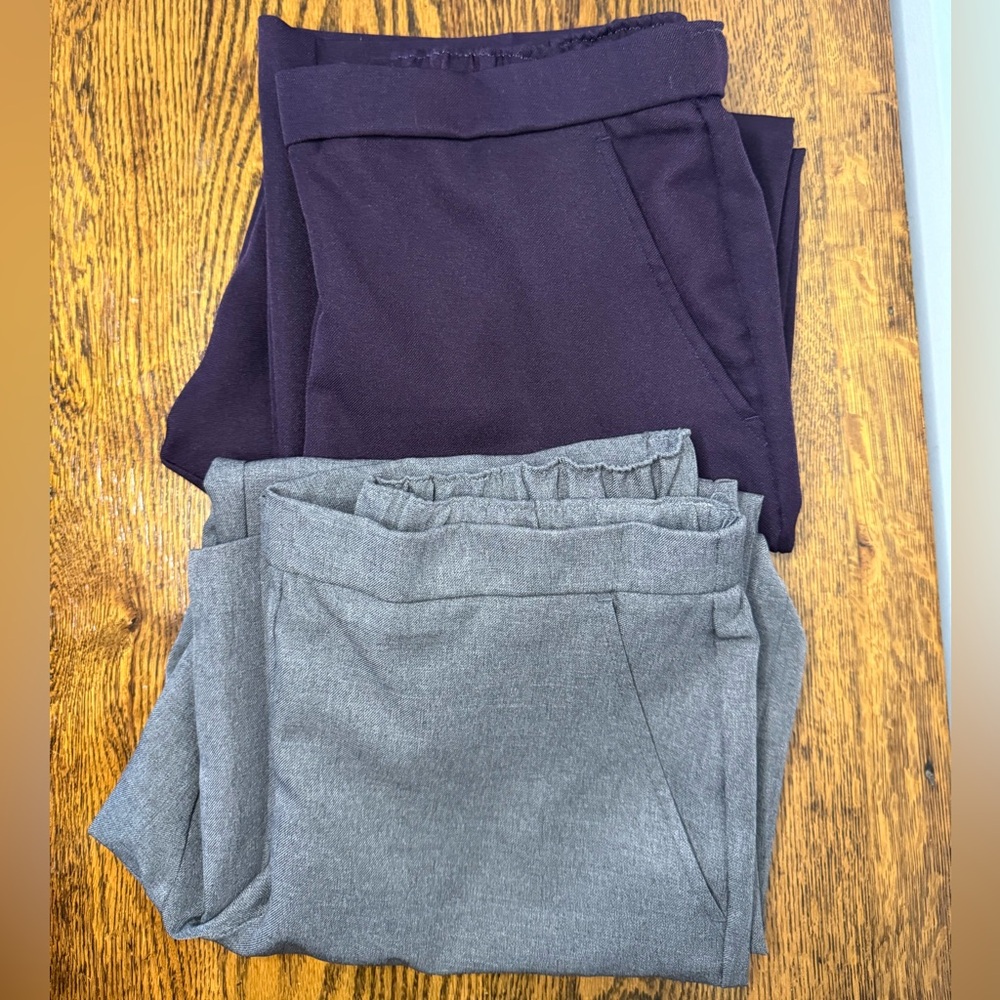 Briggs New York VINTAGE 2 Pairs Purple/Gray Straight Leg Dress Pants 6 Petite